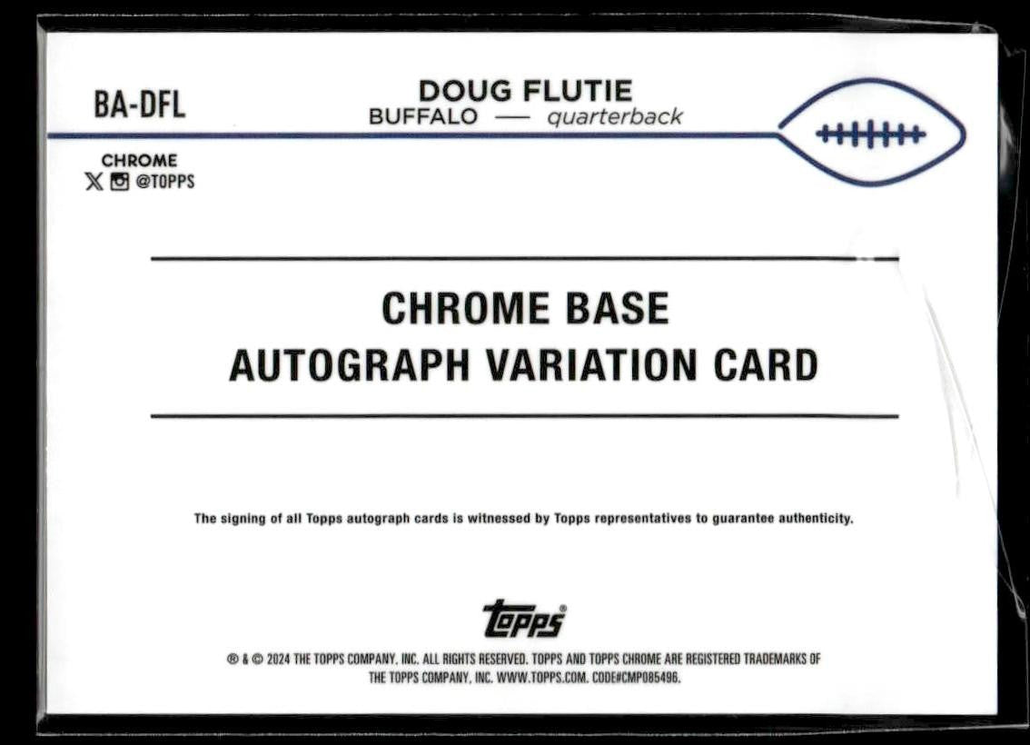 2024 Topps Chrome Sapphire #BA-DFL Doug Flutie Orange Auto Variation #/25
