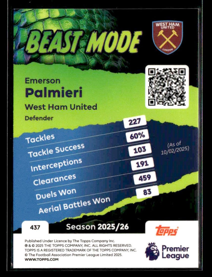 2025-26 Topps Premier League #437 Emerson Palmieri