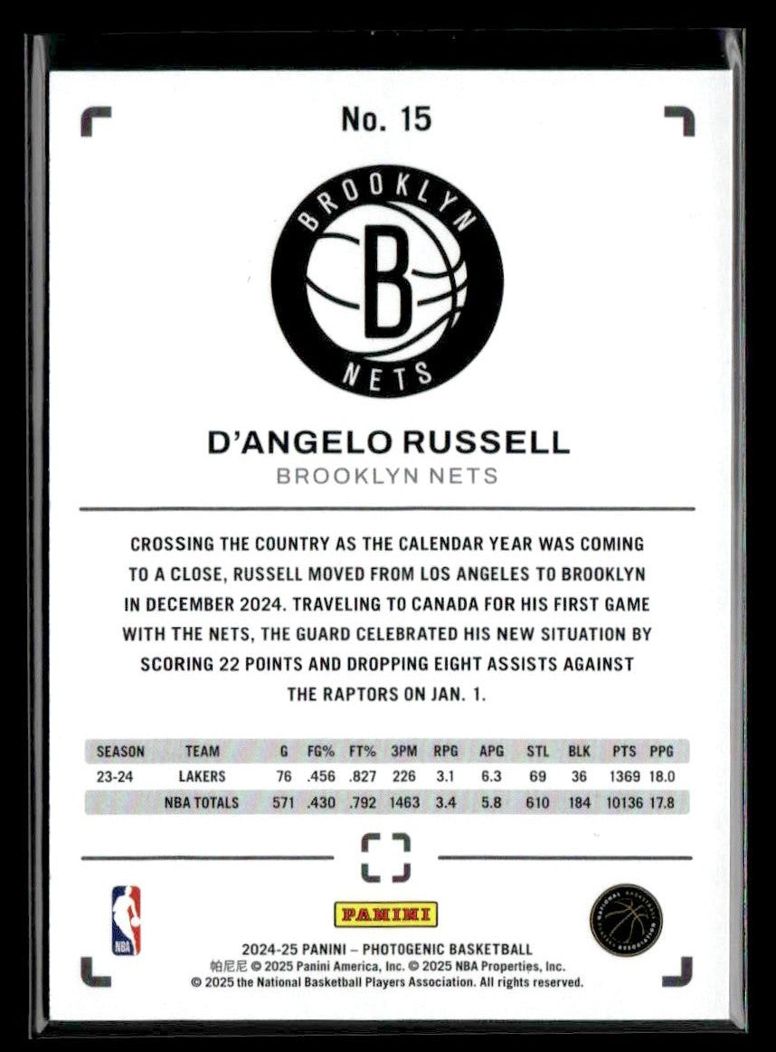 2024-25 Panini PhotoGenic #15 D'Angelo Russell