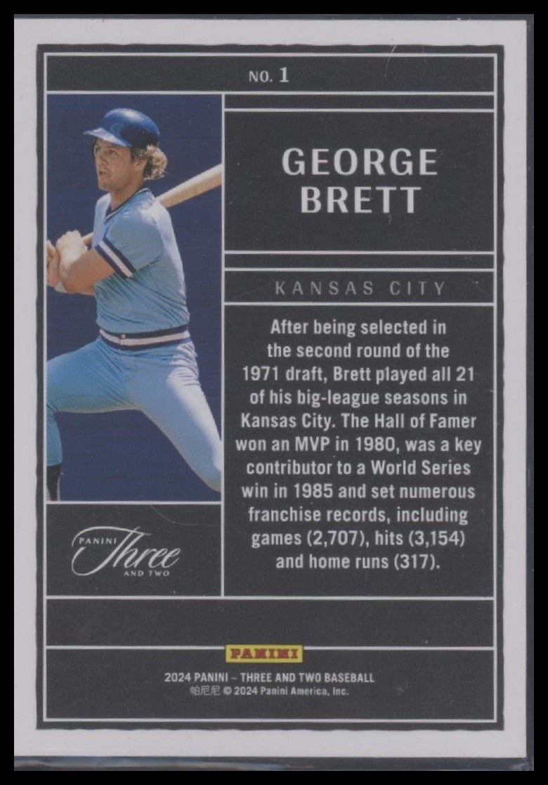 2024 Panini Three and Two #1 George Brett Draft Class Full Count #/32