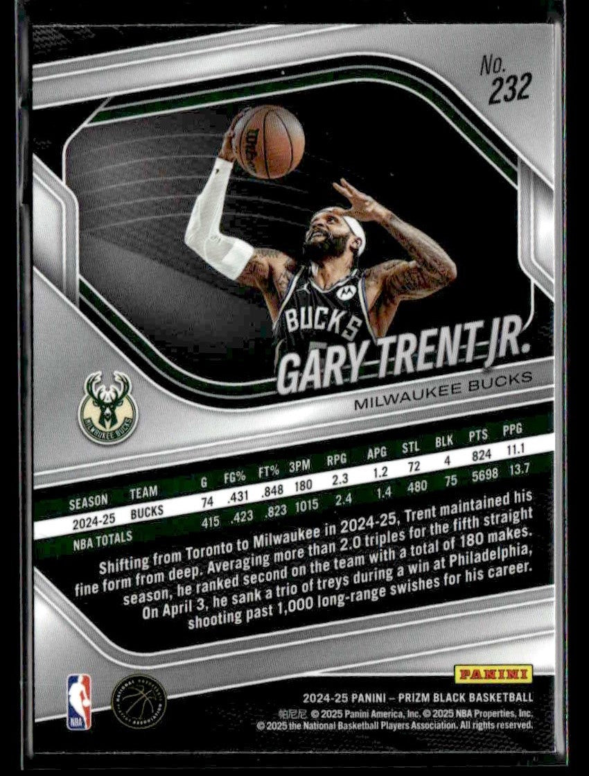 2024-25 Panini Prizm Black #232 Gary Trent Jr
