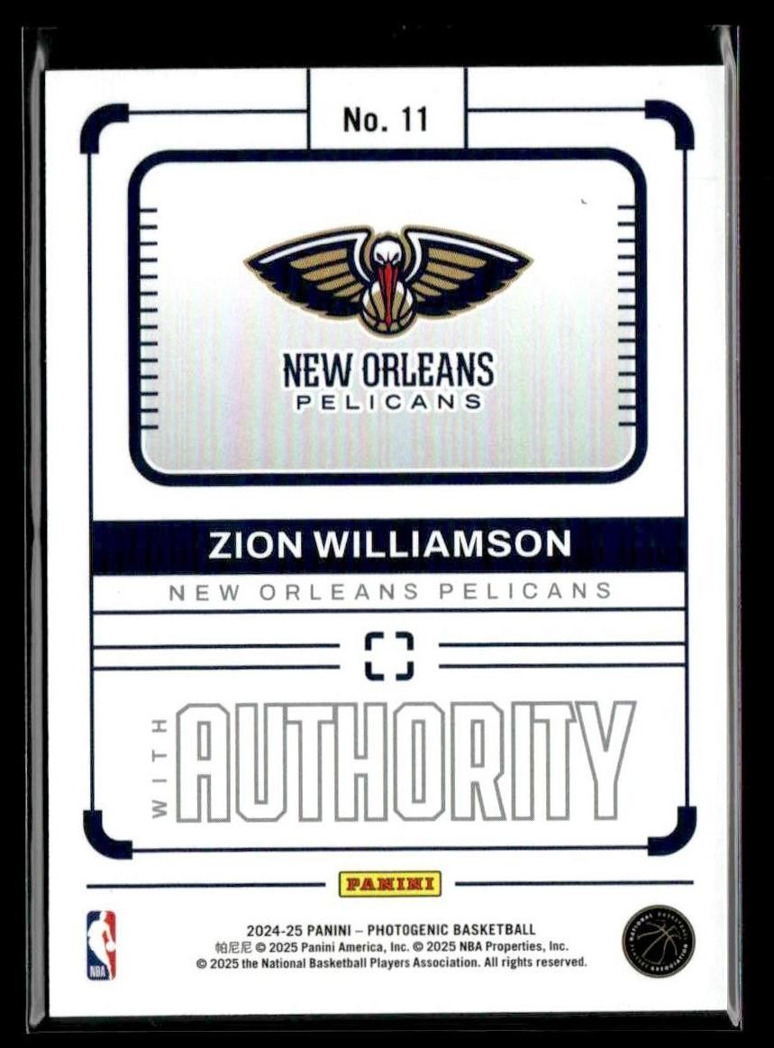 2024-25 Panini PhotoGenic #11 Zion Williamson With Authority