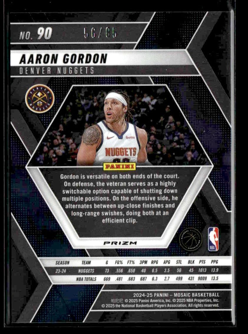 2024-25 Panini Mosaic #90 Aaron Gordon Fast Break Blue Mosaic #/85
