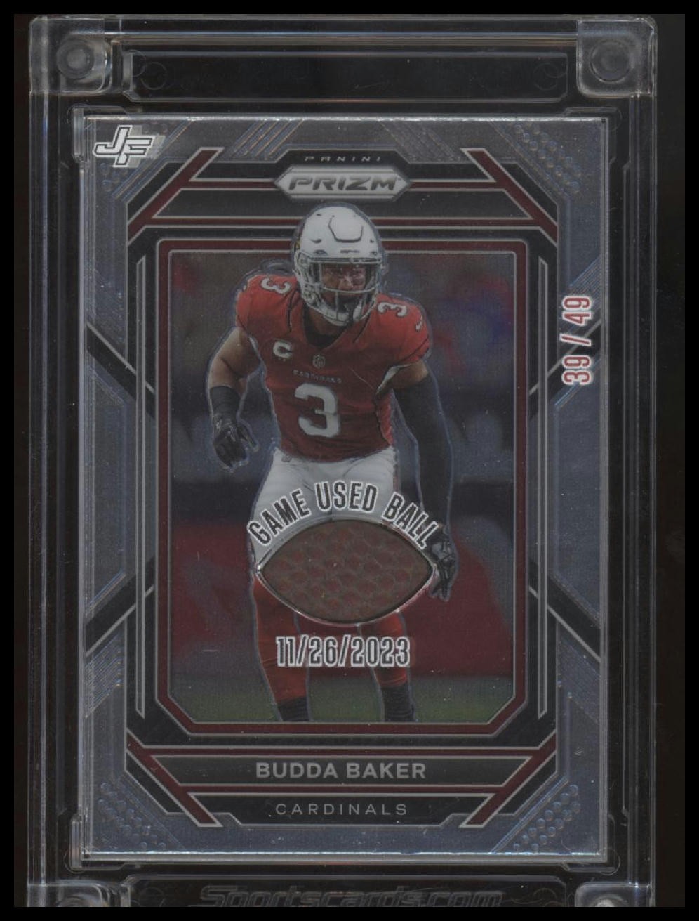 2024 Jersey Fusion Budda Baker Game Used Ball Patch - #39/49