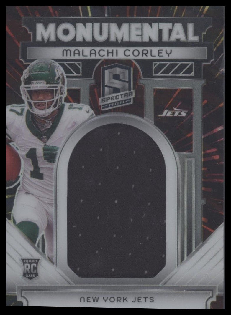 2024 Panini Spectra #MM-MCY Malachi Corley Monumental Memorabilia Hyper #/60
