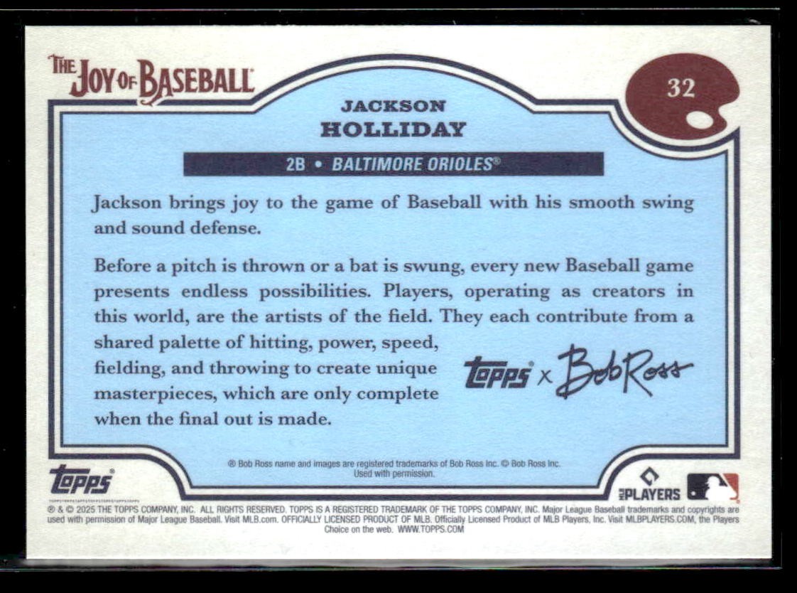 2025 Topps x Bob Ross: The Joy of Baseball #32 Jackson Holliday