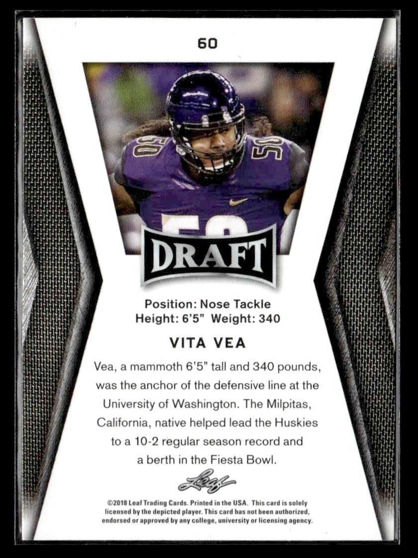 2018 Leaf Draft #60 Vita Vea Gold