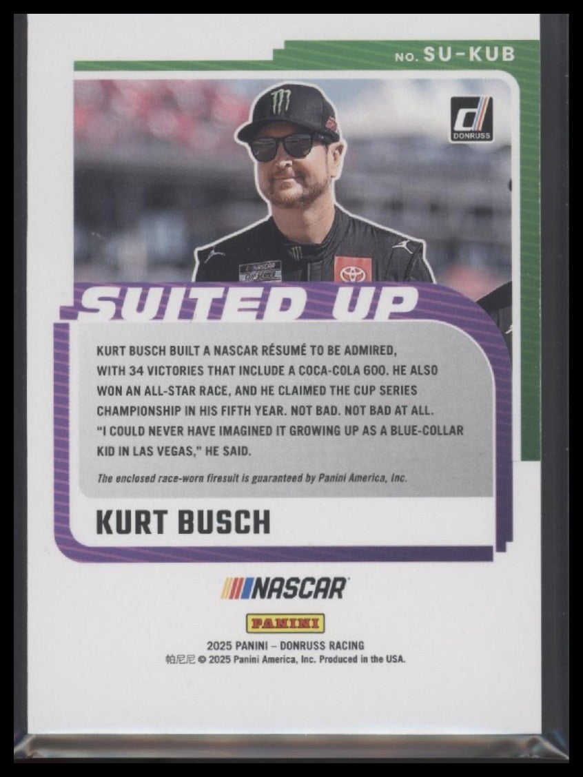 2025 Donruss #SU-KUB Kurt Busch Suited Up Swatches Blue #/49