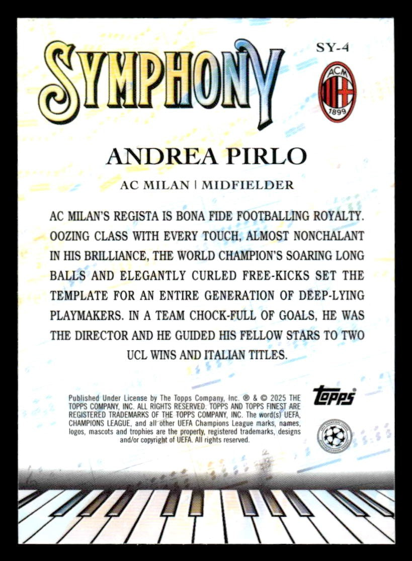 2024-25 Topps Finest UEFA Club Comp #SY-4 Andrea Pirlo Symphony