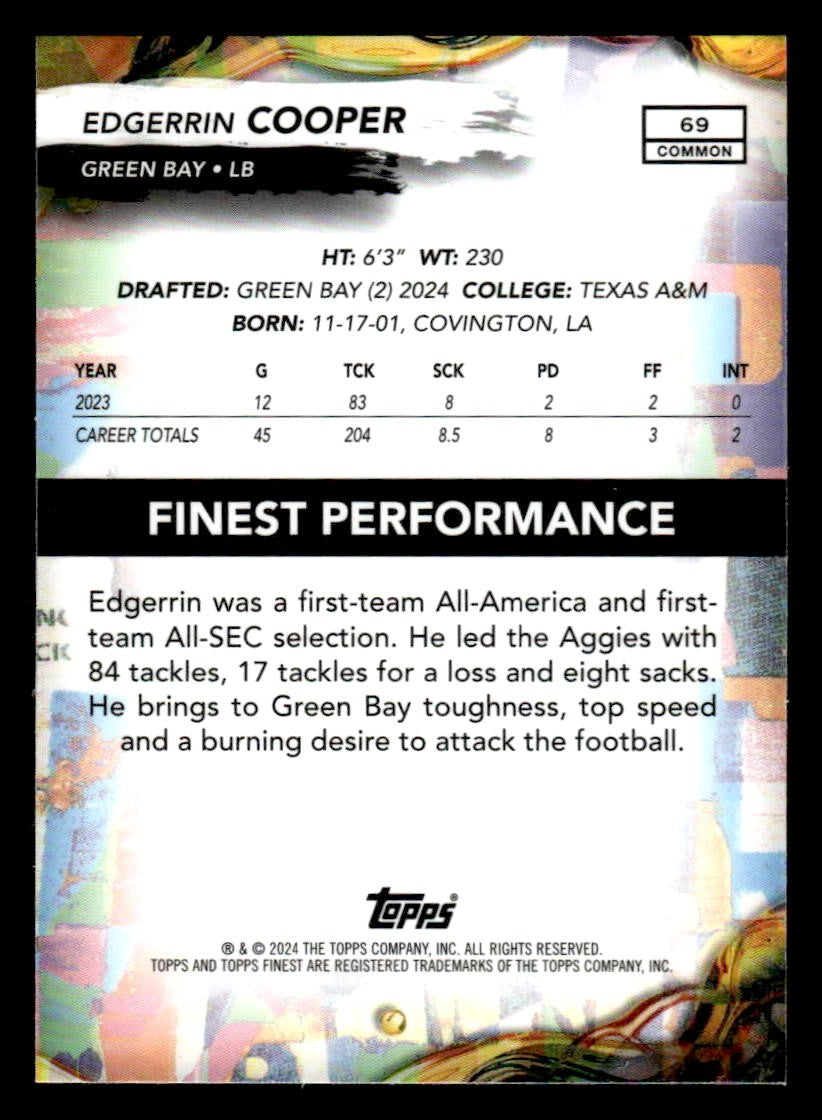 2024 Finest #69 Edgerrin Cooper