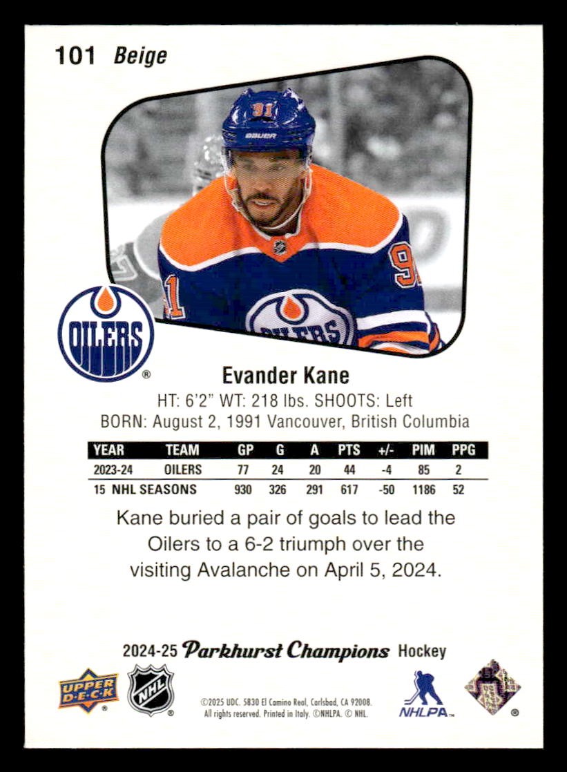 2024-25 Parkhurst Champions #101 Evander Kane