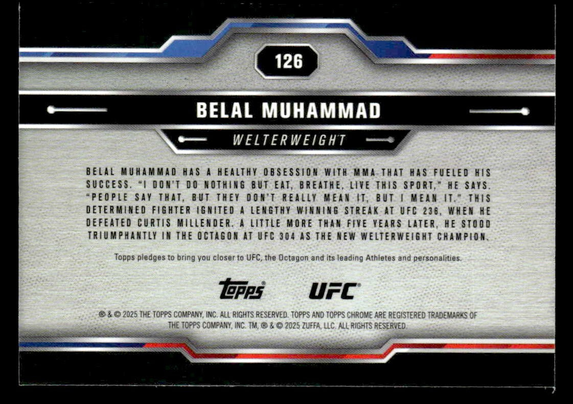 2025 Topps Chrome UFC #126 Belal Muhammad Negative Refractor