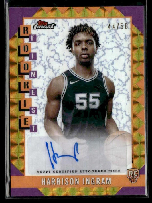 2024-25 Finest #RFA-HI Harrison Ingram Rookie Finest Autos Gold Geom Refr #/50