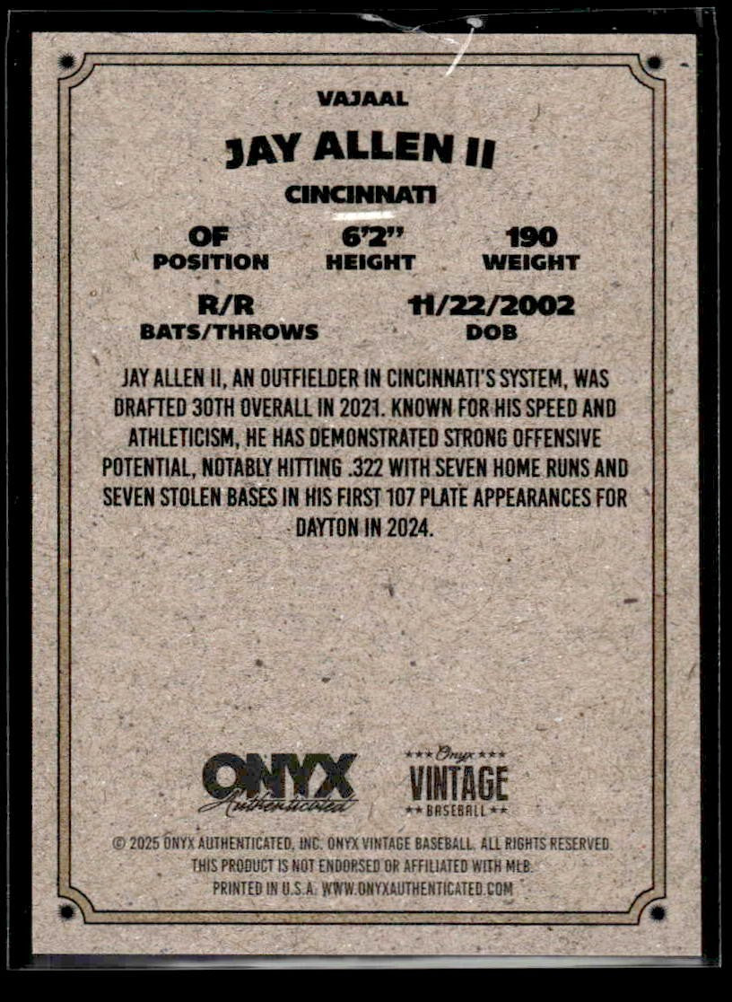 2025 Onyx Vintage #VAJAAL Jay Allen Autographs
