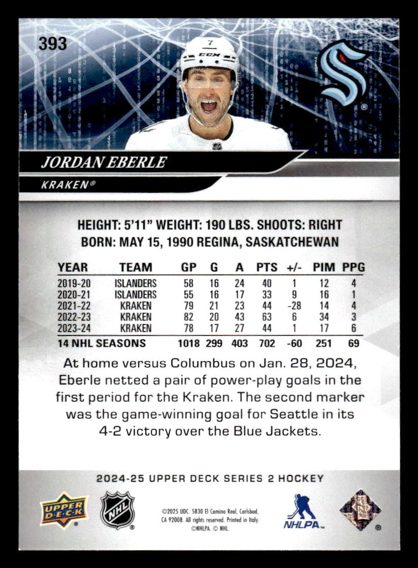2024-25 Upper Deck #393 Jordan Eberle