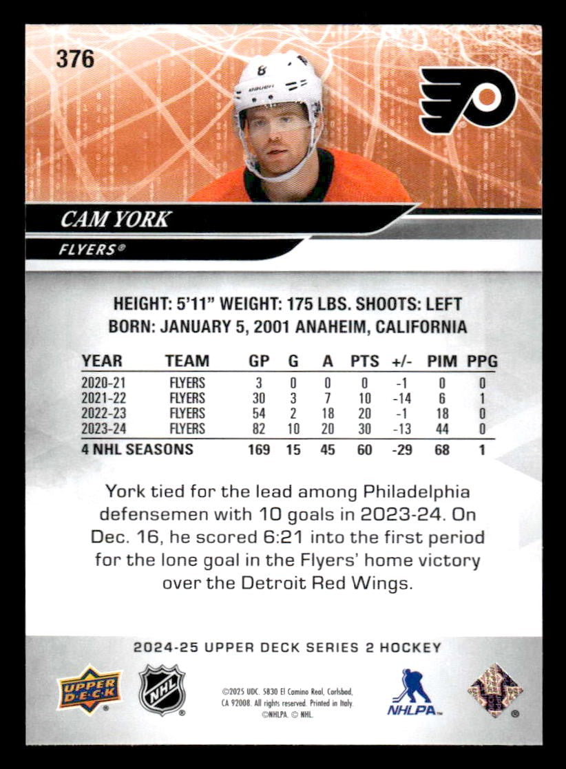2024-25 Upper Deck #376 Cam York