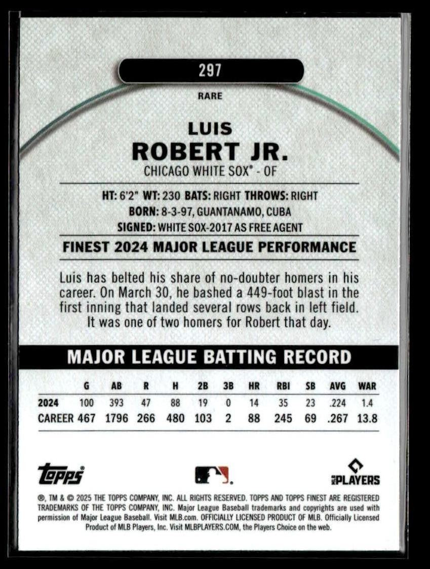 2025 Finest #297 Luis Robert Jr. Magenta #/200