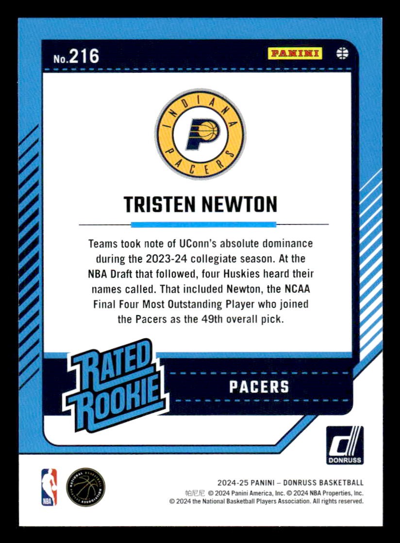 2024-25 Donruss #216 Tristen Newton