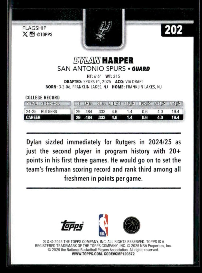 2025-26 Topps #202 Dylan Harper
