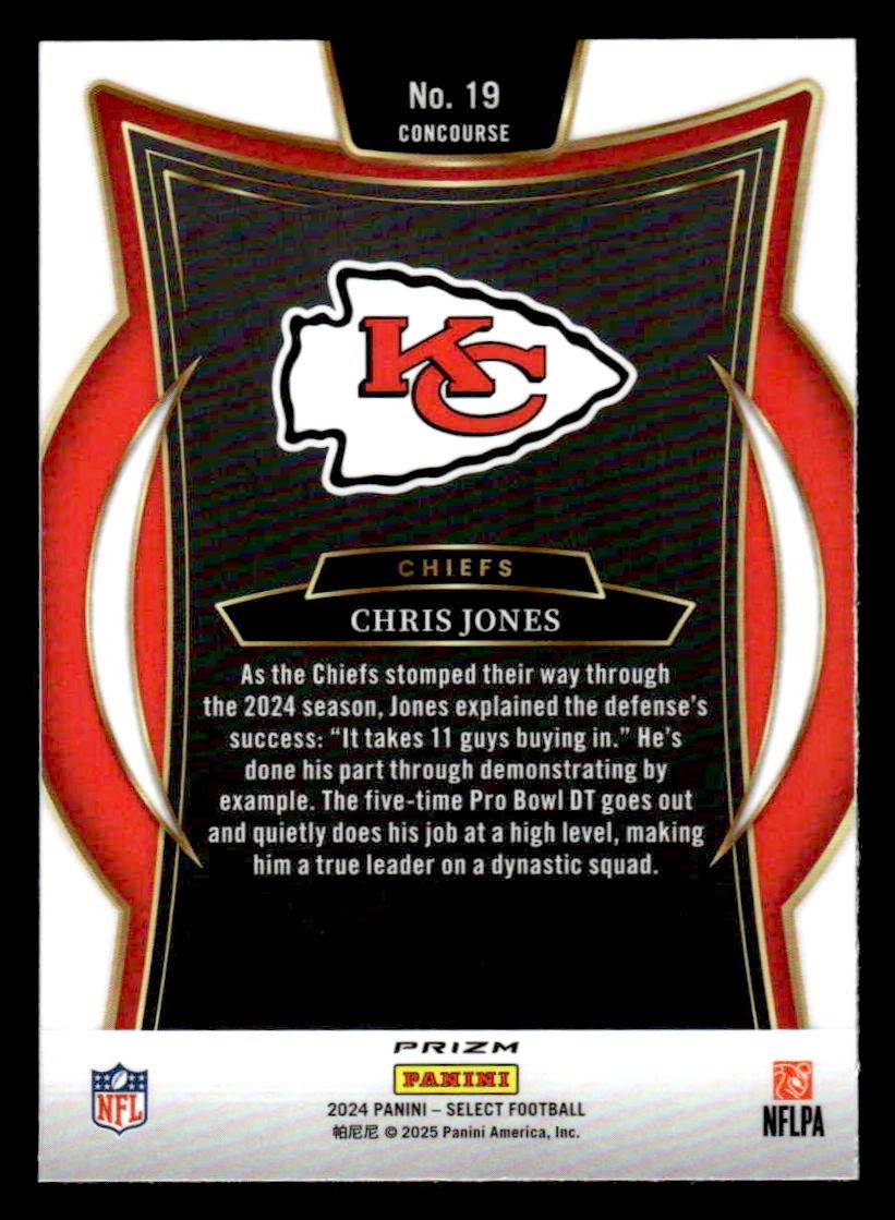 2024 Panini Select #19 Chris Jones Silver Prizm