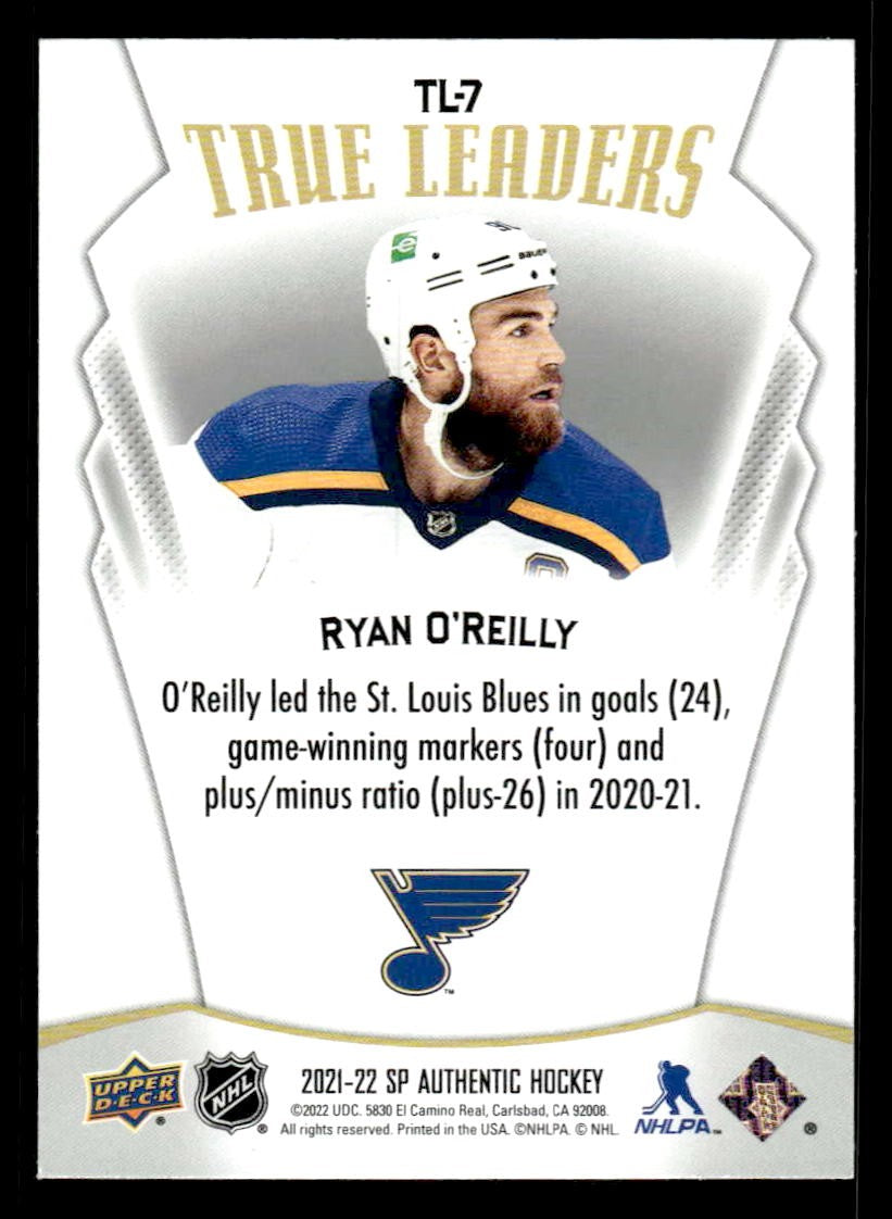 2021-22 SP Authentic #TL-7 Ryan O'Reilly True Leaders
