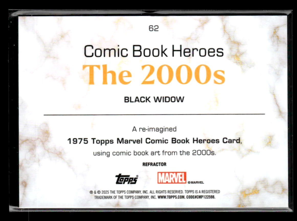 2025 Topps Marvel 1975 Golden Anniversary #62 Black Widow Refractor