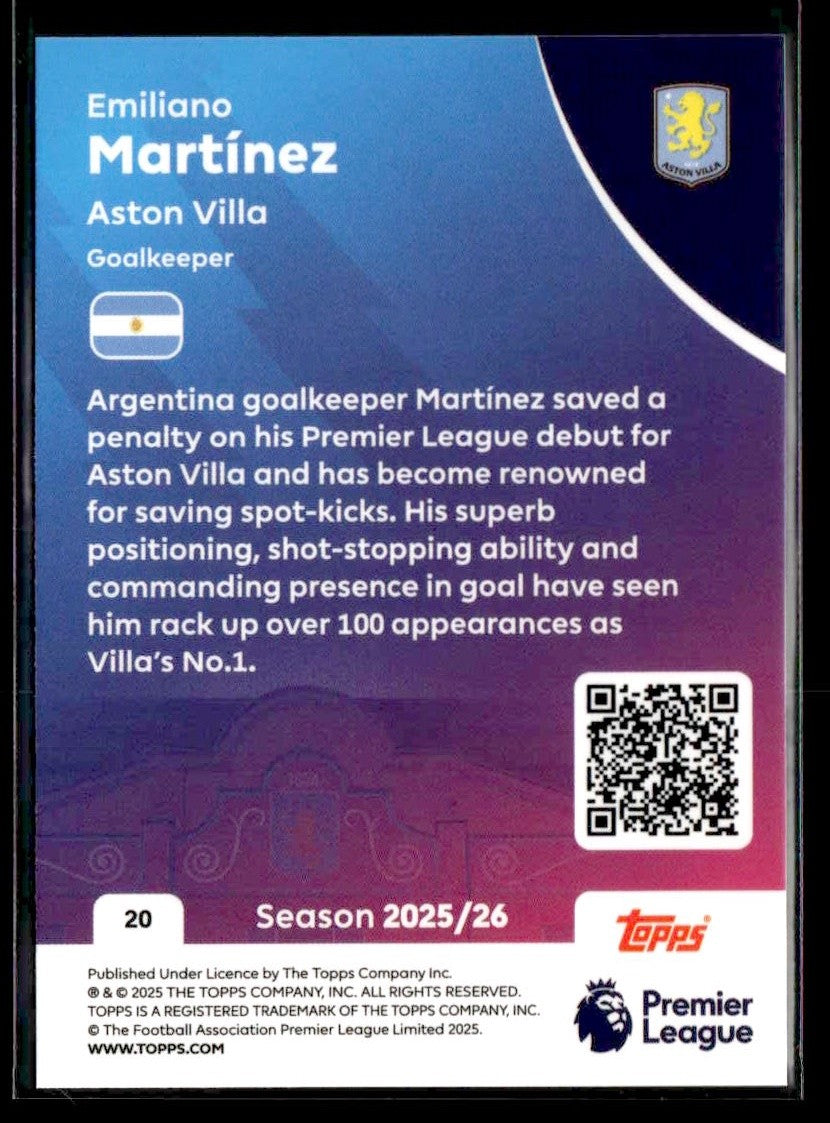 2025-26 Topps Premier League #20 Emiliano Martínez