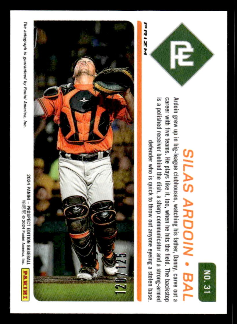 2024 Panini Prospect Edition #31 Silas Ardoin Purple Signatures Holo #/125