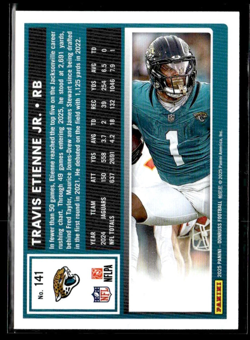 2025 Donruss #141 Travis Etienne Jr Silver Press Proof #130/199