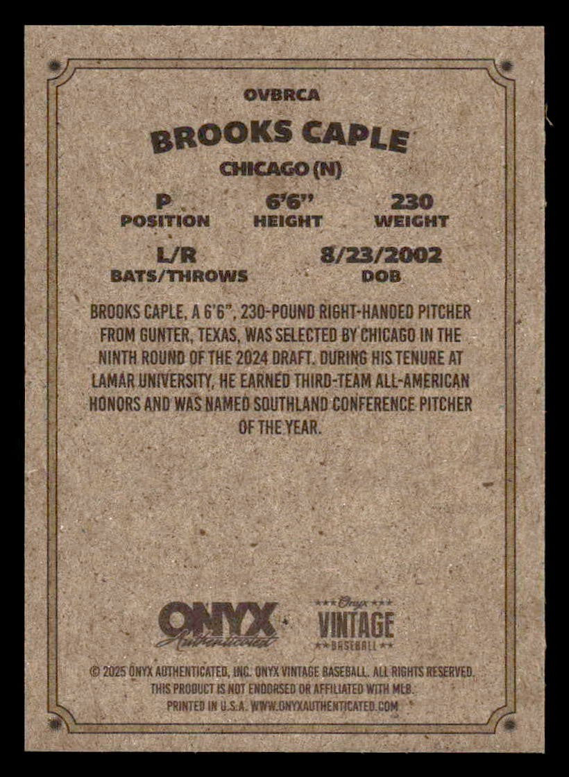 2025 Onyx Vintage #OVBRCA Brooks Caple