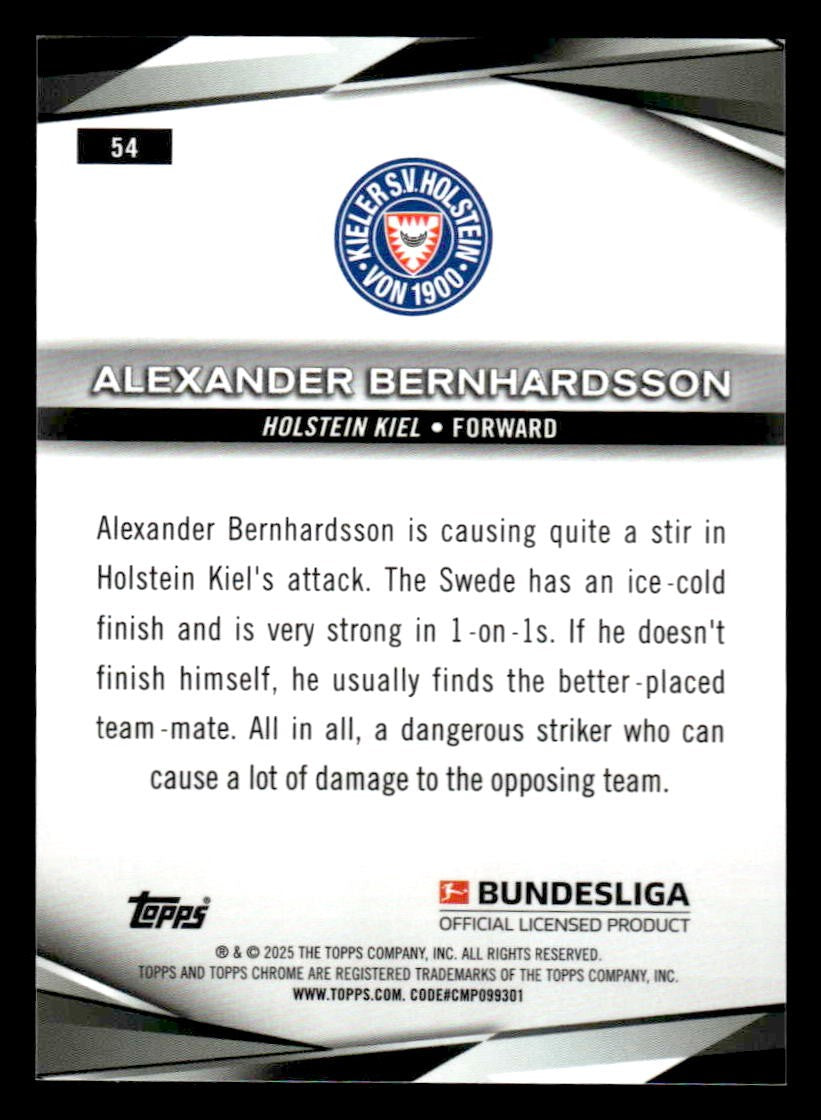 2025 Topps Sapphire Edition Bundesliga #54 Alexander Bernhardsson