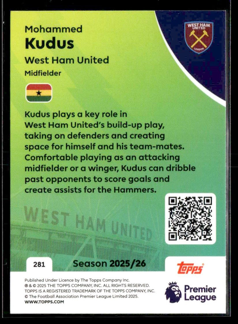 2025-26 Topps Premier League #281 Mohammed Kudus