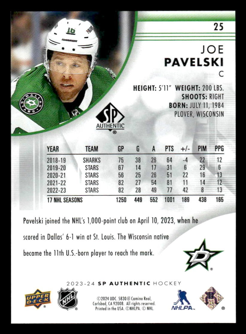 2023-24 SP #25 Joe Pavelski