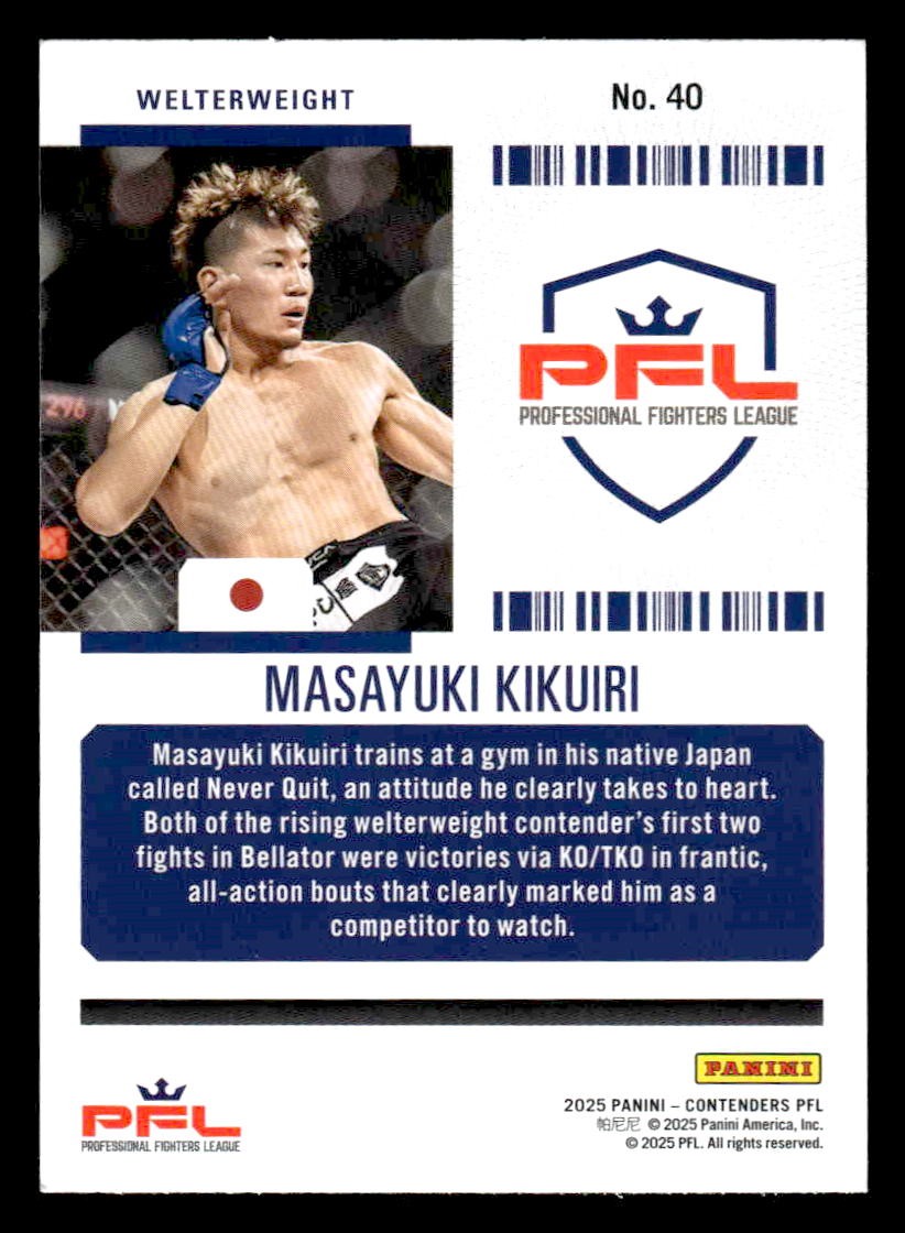 2025 Panini Contenders PFL #40 Masayuki Kikuiri Season Ticket Silver