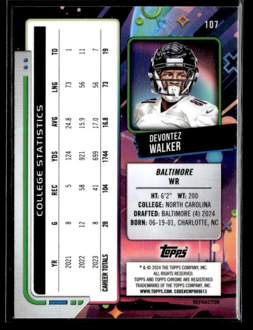 2024 Topps Chrome Cosmic #107 Devontez Walker Refractors