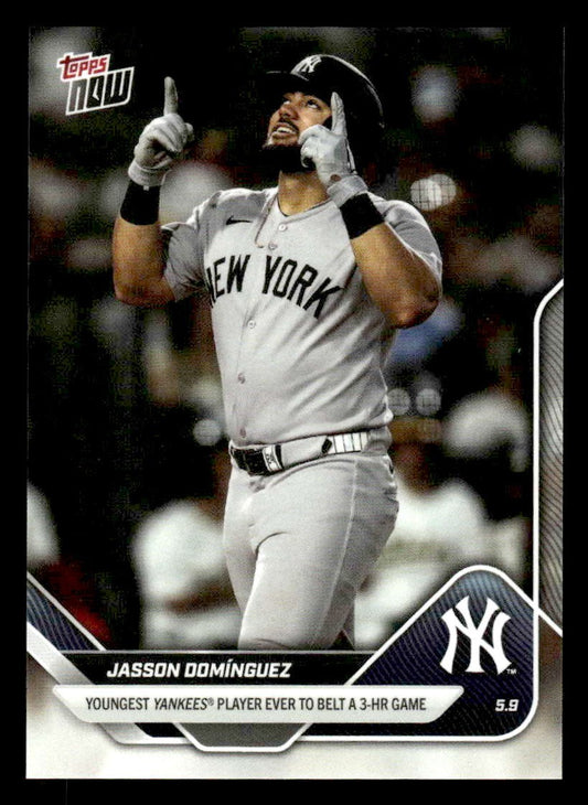 2025 Topps Now #159 Jasson Dominguez Youngest Yankee w 3-HR Game