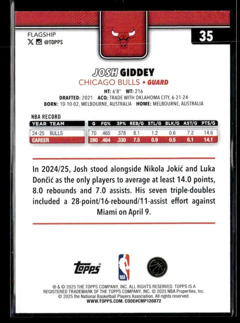 2025-26 Topps #35 Josh Giddey