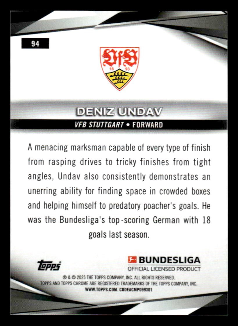 2025 Topps Chrome Bundesliga #94 Deniz Undav