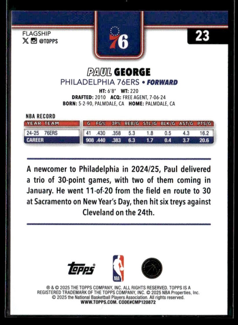 2025-26 Topps #23 Paul George