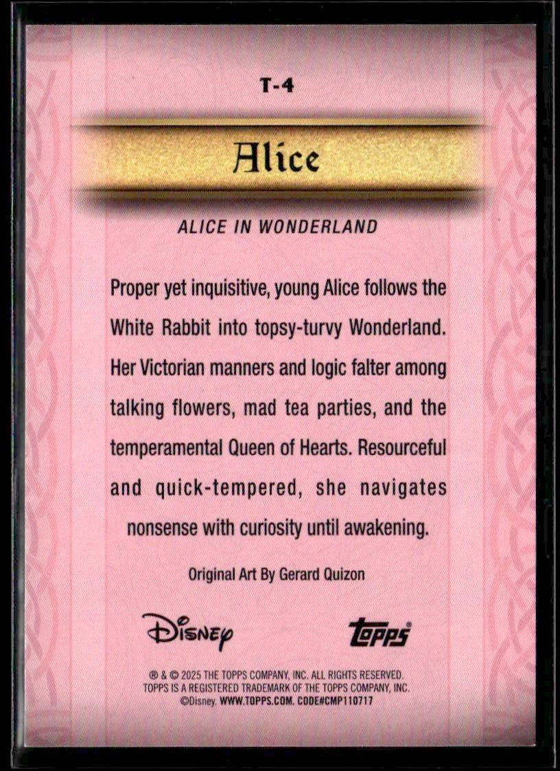 2025 Topps Disney Wonder #T-4 Alice Tapestries