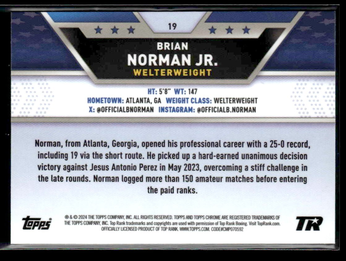 2024 Topps Chrome #19 Brian Norman Jr.