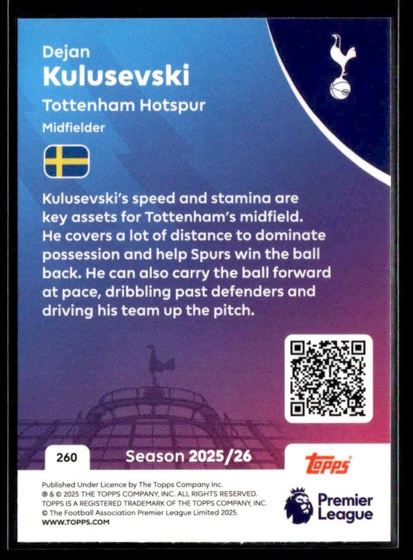 2025-26 Topps Premier League #260 Dejan Kulusevski