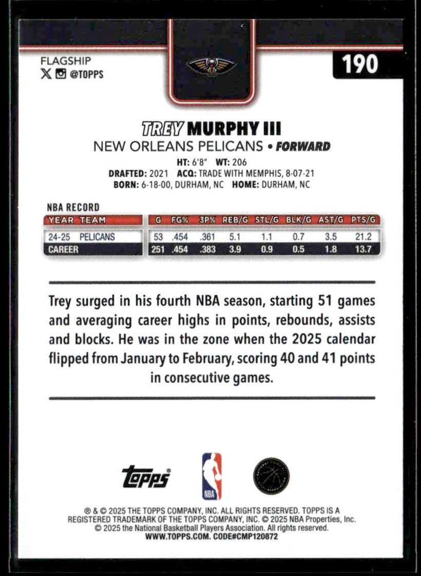 2025-26 Topps #190 Trey Murphy III