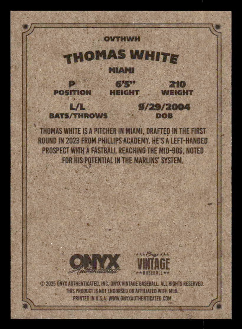 2025 Onyx Vintage #OVTHWH Thomas White