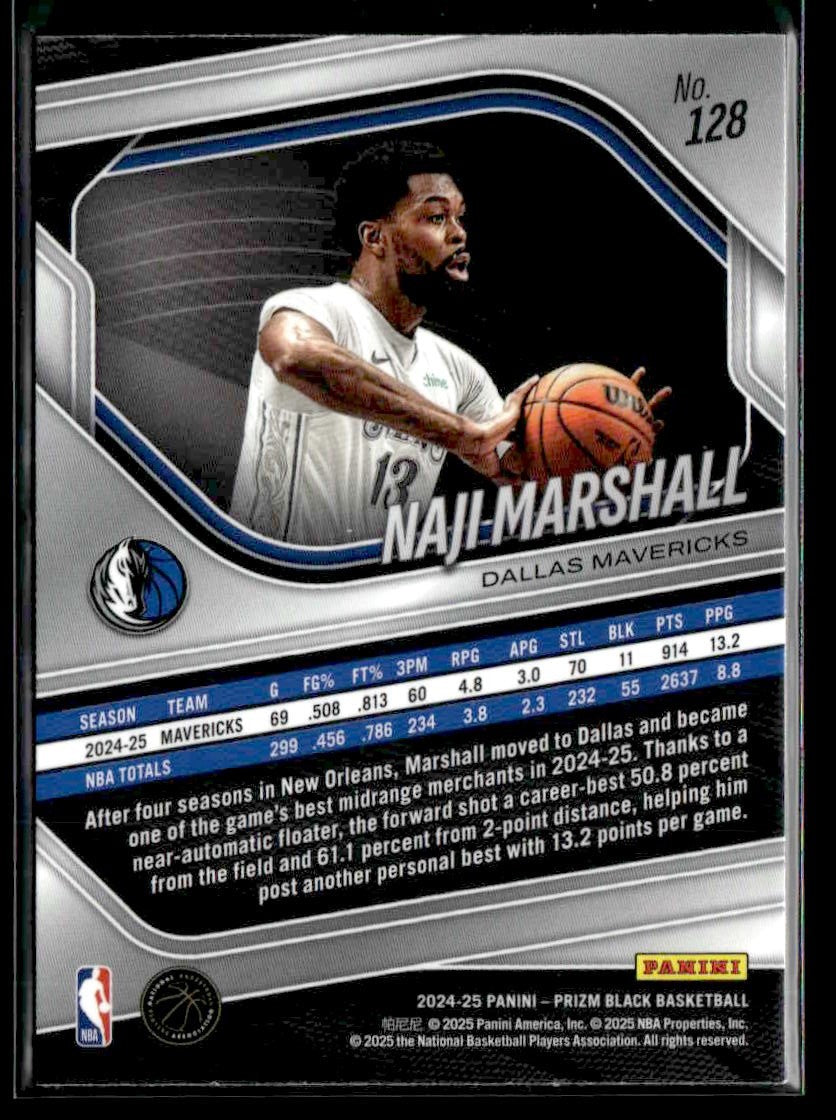 2024-25 Panini Prizm Black #128 Naji Marshall