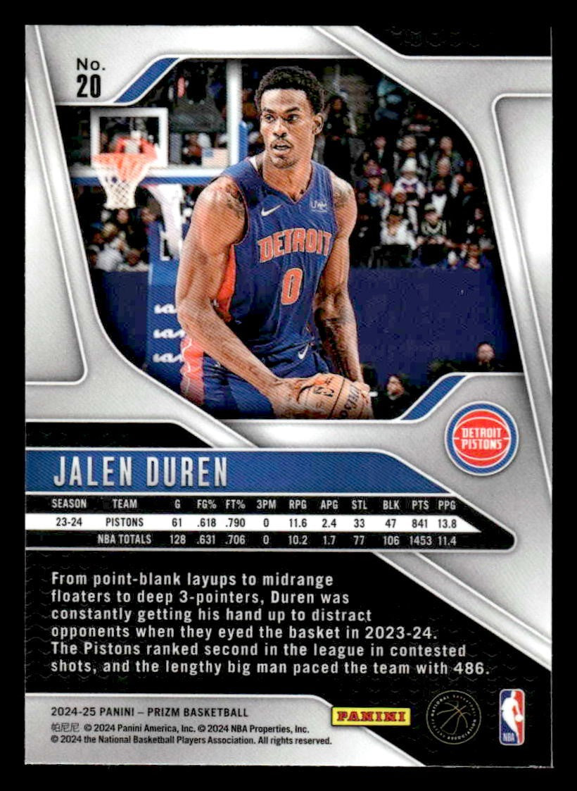 2024-25 Panini Prizm #20 Jalen Duren