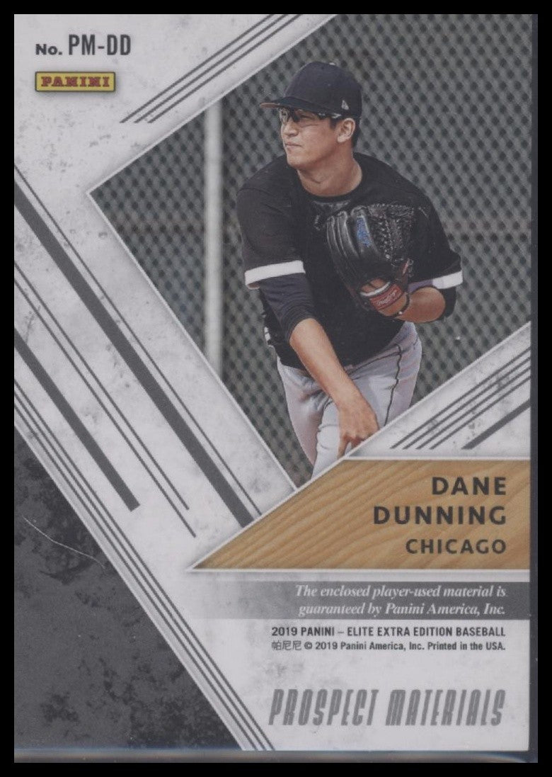 2019 Panini Elite Extra Edition #PM-DD Dane Dunning Prospect Materials Red #/49
