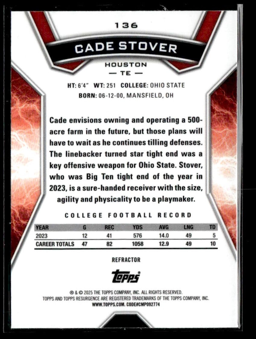 2024 Topps Resurgence #136 Cade Stover Refractor