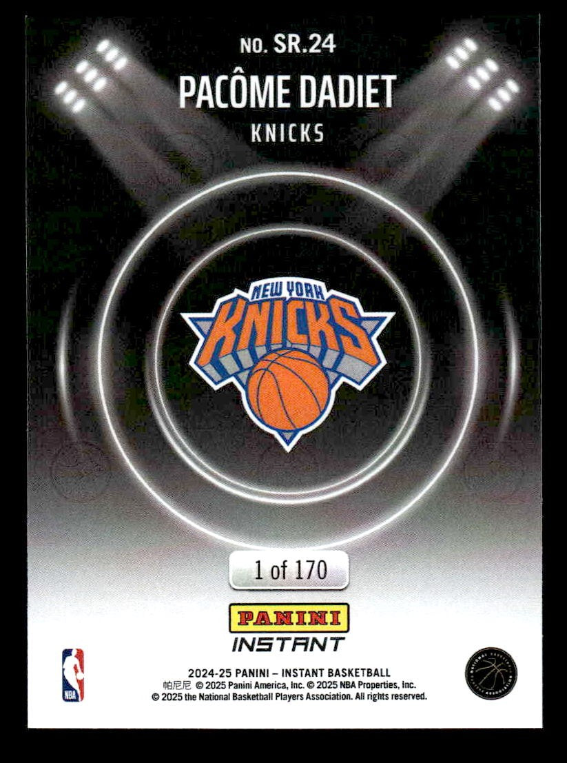 2024-25 Panini Instant NBA Spotlight Rookies #SR.24 Pacome Dadiet