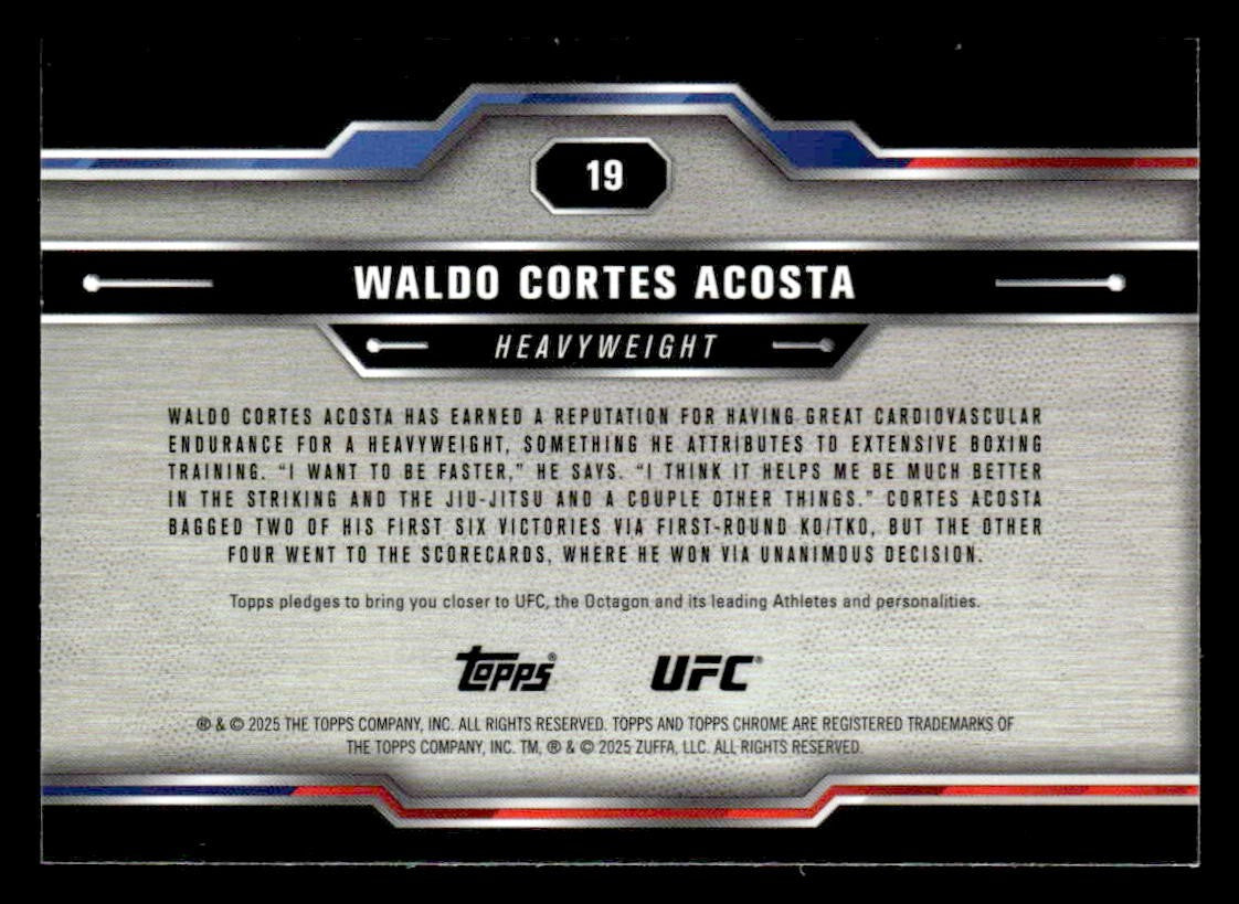 2025 Topps Chrome UFC #19 Waldo Cortes Acosta Prism Refractor
